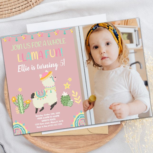 Lama Einladungen mit Foto (Llama invitations with photo)