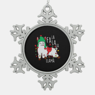 Lama Fa La La Christmas Schneeflocken Zinn-Ornament