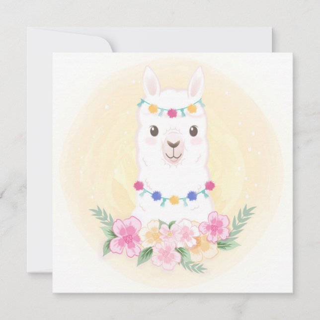 Lama Feiertagskarte (Vorderseite)