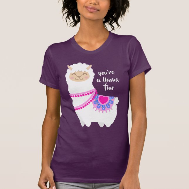 Lama fun pun Valentine T-Shirt (Vorderseite)