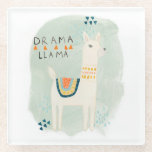 Lama-Gruppe - Drama-Lama Glasuntersetzer<br><div class="desc">Lama-Gruppe II bis Juni Heidekraut Vess. Kennzeichnet ein niedliches Lama in gedämpften Farben mit der Phrase "Dramalama."</div>