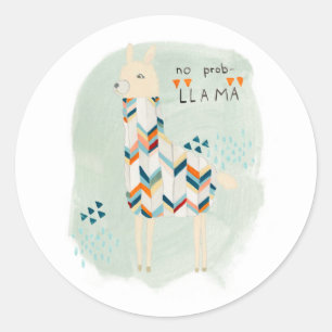 Lama-Gruppe - kein Prob-Lama Runder Aufkleber