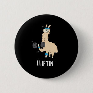 Lama im Fitnessraum - Gewichte heben Button