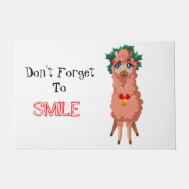 Lama in Christmas Doormat Fußmatte