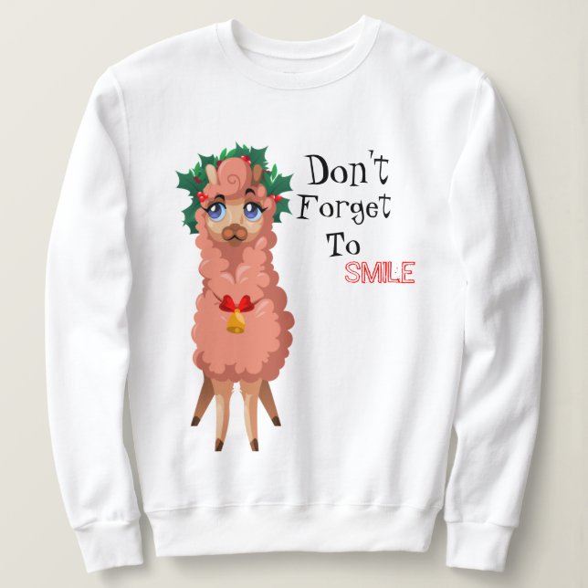 Lama in Christmas Sweatshirt (Design vorne)