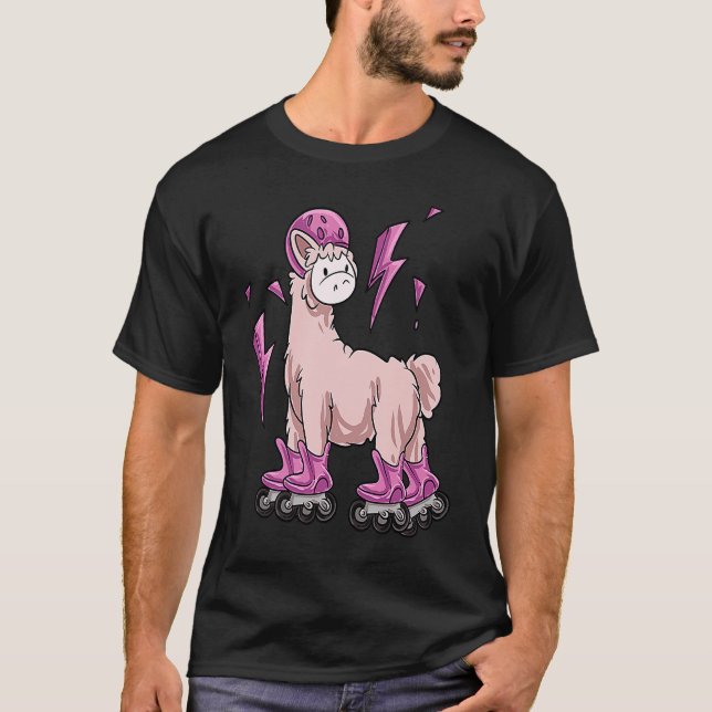 Lama Inline Skaten Rollerblading T-Shirt (Vorderseite)