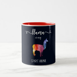 Lama ist mein Geisttier. Lustiger niedlicher Zweifarbige Tasse