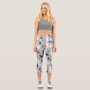 Lama Kaktus Berge, nahtloses Muster. Capri Leggings
