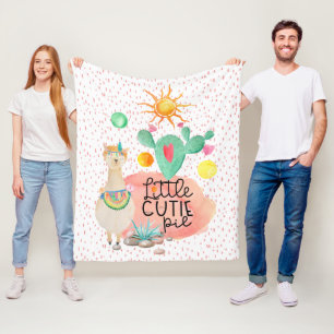 Lama kleine Süsse Kuchen bezaubernde Aquarellkuns Fleecedecke