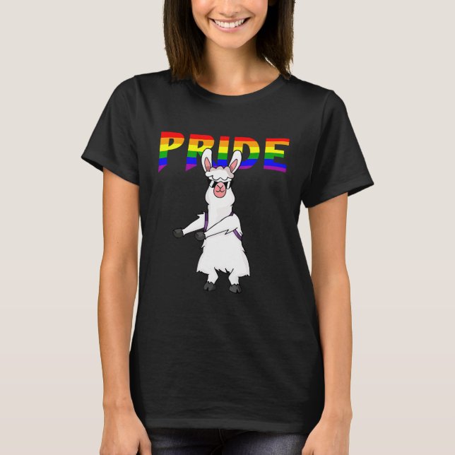 Lama Lesbischer Bisexueller schwuler LGBT-Prix T-Shirt (Vorderseite)