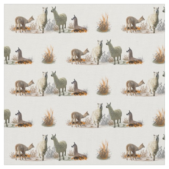 Lama Meadow Fabric (Farbe auswählen) Stoff (Nahaufnahme)
