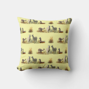 Lama Meadow Pillow (Hellgelb) Kissen