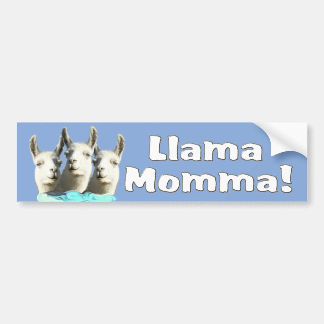Lama Momma Autoaufkleber (Vorne)