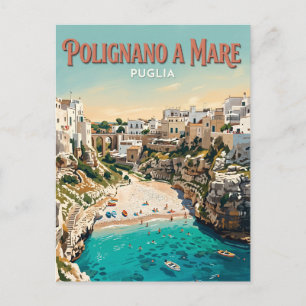 Lama Monachile Polignano a Mare Italien Postkarte