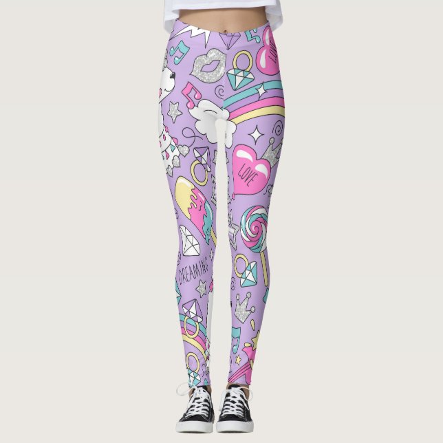 Lama-Muster 1 Leggings (Vorderseite)