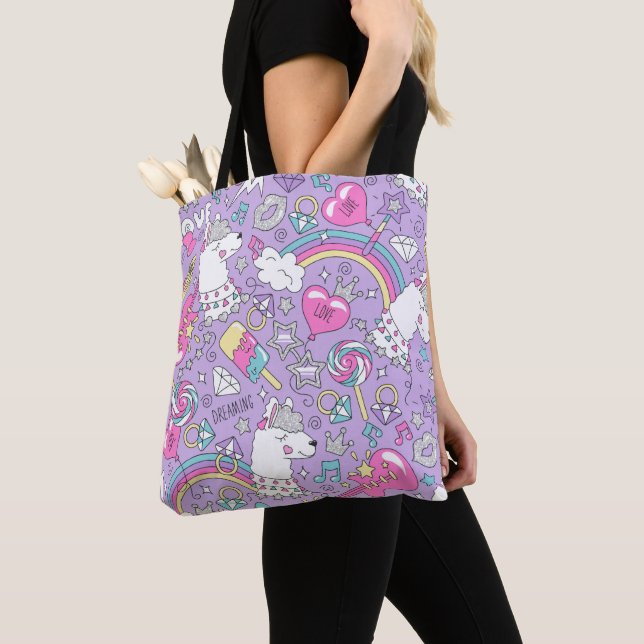 Lama-Muster 1 Tasche (Von Nahem)