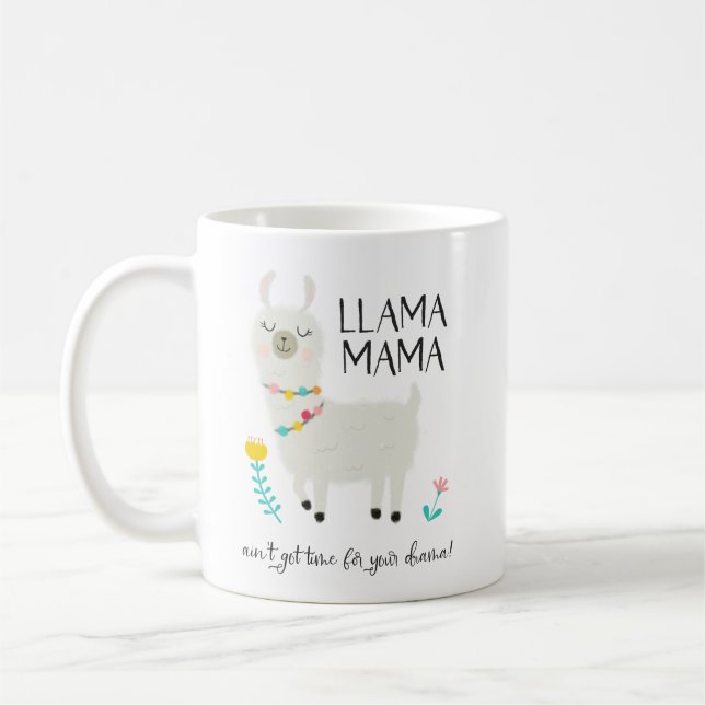 Lama-Mutter No Time For Drama Kaffeetasse (Links)