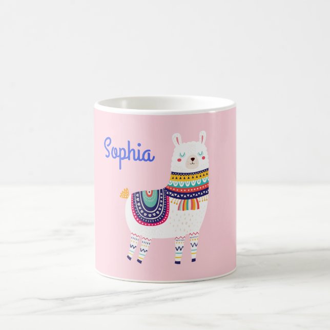 Lama-niedlicher individueller Name Kaffeetasse (Mittel)