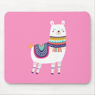 Lama-niedliches Rosa Mousepad