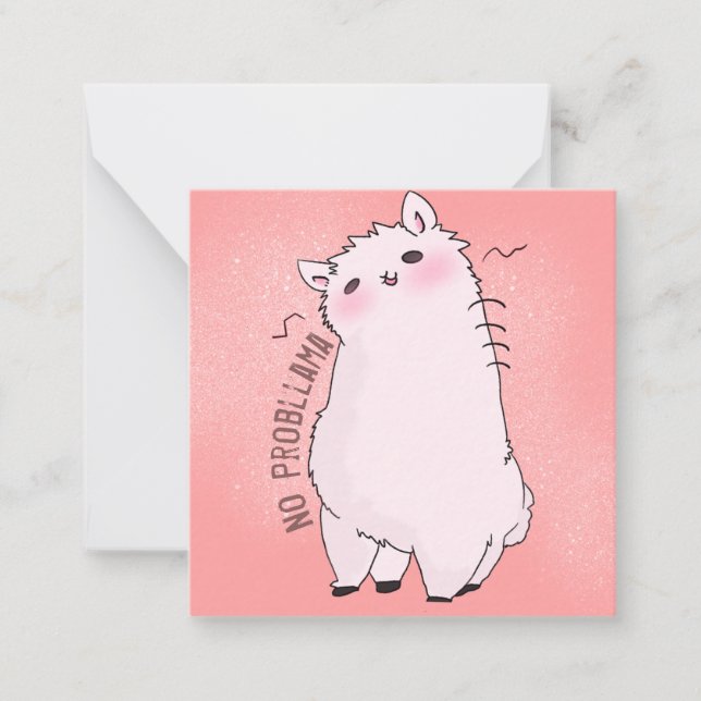 Lama Note Card Mitteilungskarte (Vorderseite)