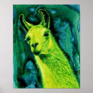 Lama-Plakat/Druck - "Llemon-Llime Lama " Poster