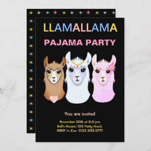 Lama-Pyjama-Party Einladung