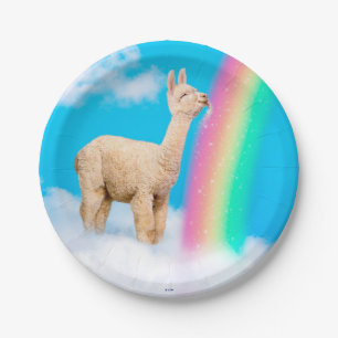 Lama-Regenbogen Pappteller