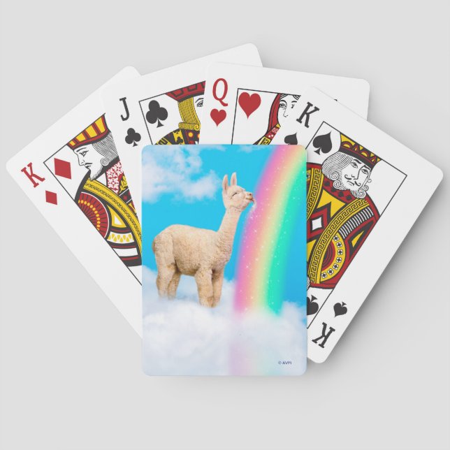 Lama-Regenbogen Spielkarten (Rückseite)