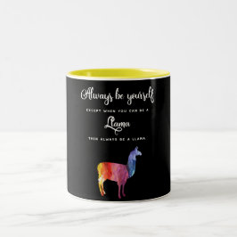 Lama. Seien Sie immer sich ausgenommen… Aquarell Zweifarbige Tasse
