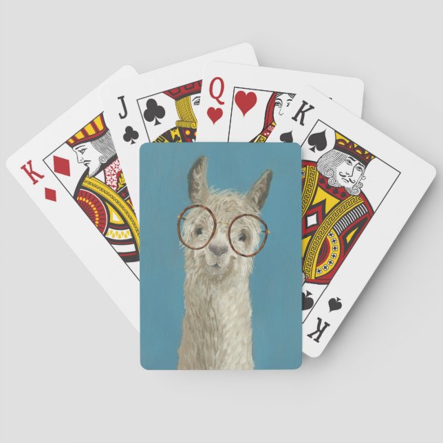 Lama-Spezifikt. - Runde Brillen Spielkarten (Rückseite)