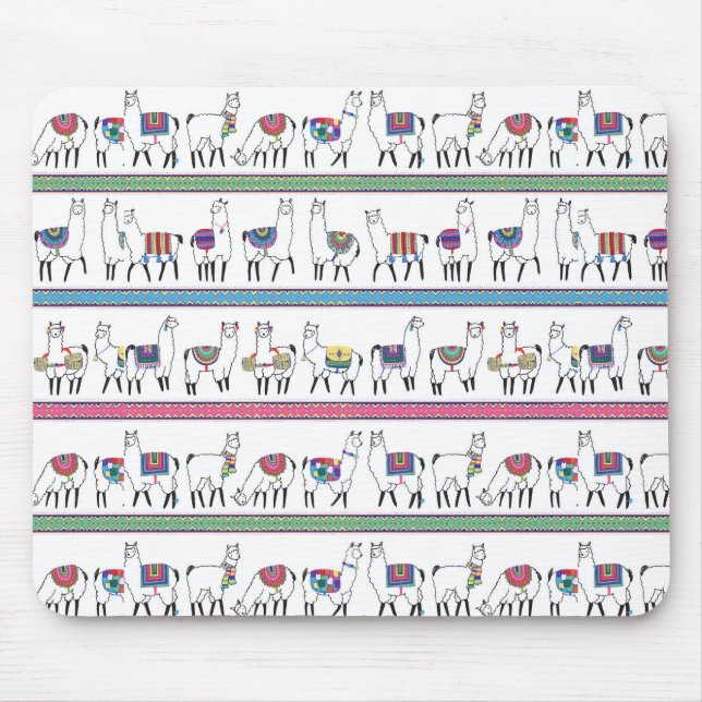 Lama-Streifen-Muster Mousepad (Vorne)