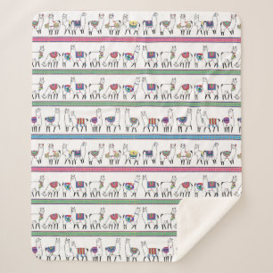 Lama-Streifen-Muster Sherpadecke