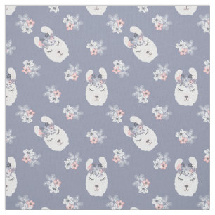 Lama-u. Blumen-Muster Stoff