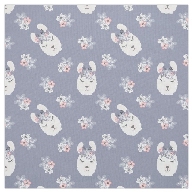 Lama-u. Blumen-Muster Stoff (Muster)