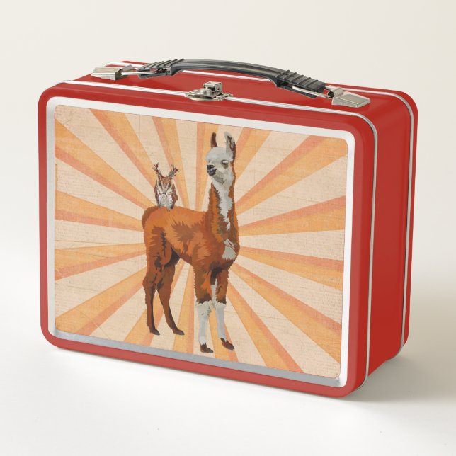 LAMA-U. GEWEIH-EULE METALL BROTDOSE (Vorderseite)