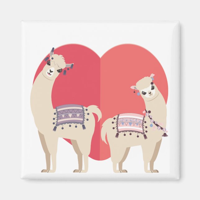 Lama und Alpaca mit Liebe Magnet (Vorne)