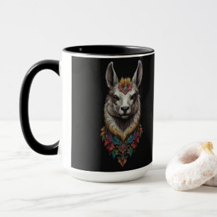 Lama- und Blume-Portrait, Tasse