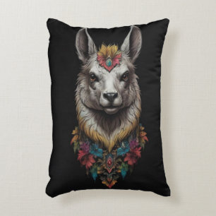 Lama und Blumenporträt, Dekokissen