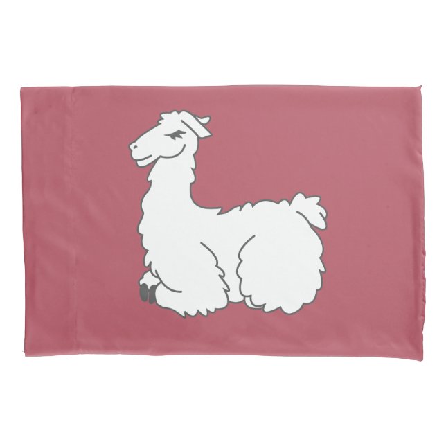 Lama und Dusty Rose Kissenbezug (Vorderseite)