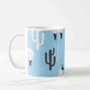 Lama und Kaktus, niedliches Muster. Kaffeetasse