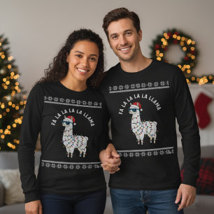 Lama Weihnachtsbeleuchtung Punsch T-Shirt