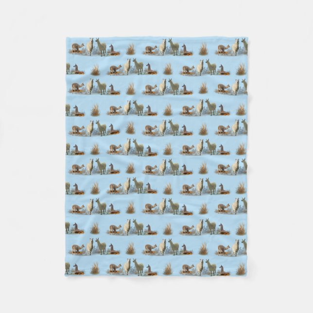 Lama Wiadow Fleece Blanket (Light Blue) (Vorderseite)
