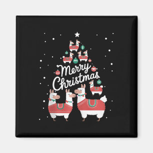 Lama Xmas Tree Llamas Weihnachtsbaum Magnet