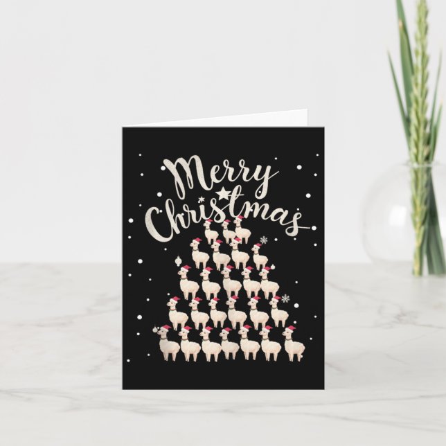 Lama Xmas Tree Llamas Weihnachtsbaum Tank Top1 Karte (Vorderseite)
