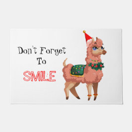 Lama zu Weihnachten Fußmatte