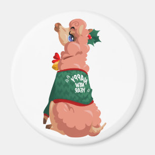 Lama zu Weihnachten Magnet