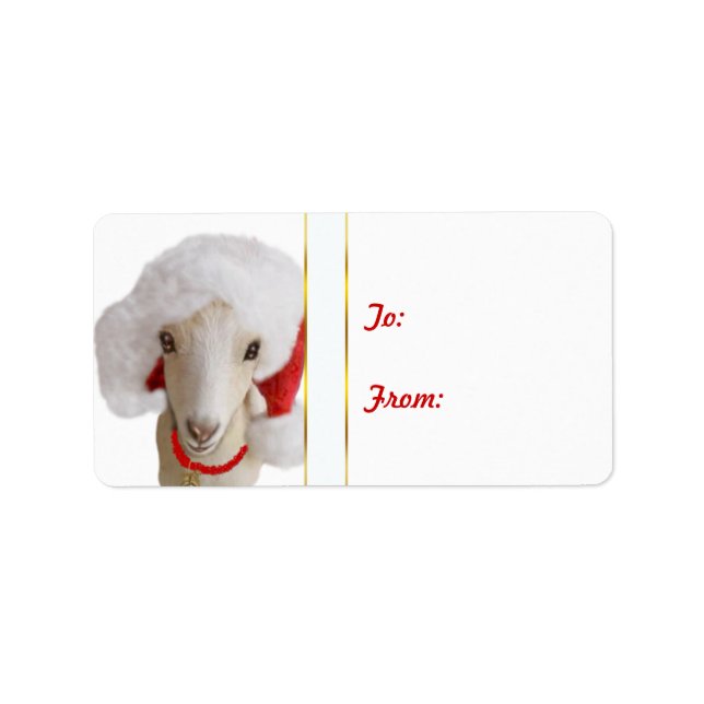 LaMancha-Weihnachtsmannmütze Weihnachtsgeschenk-Ta Adressaufkleber (Vorne)