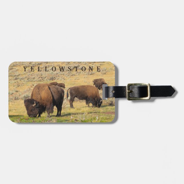 Lamar Valley Bison Yellowstone Nationalpark Gepäckanhänger (Vorderseite horizontal)