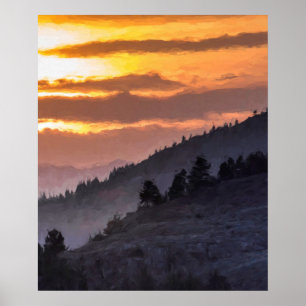 Lamar Valley Sonnenuntergang Poster