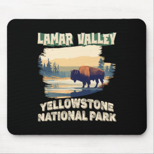 Lamar Valley Yellowstone Nationalpark Bison Wander Mousepad